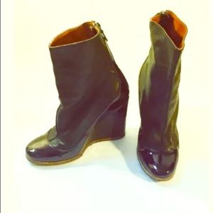 Lanvin Black lambskin / purple patent sz 37.5.